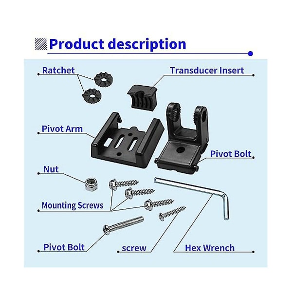 Til 7400931 Xnt Transducer Bracket, transducer Mount Til Xhs Model Transducere, Transom Monteringshardware Kit Til Xnt 9 20