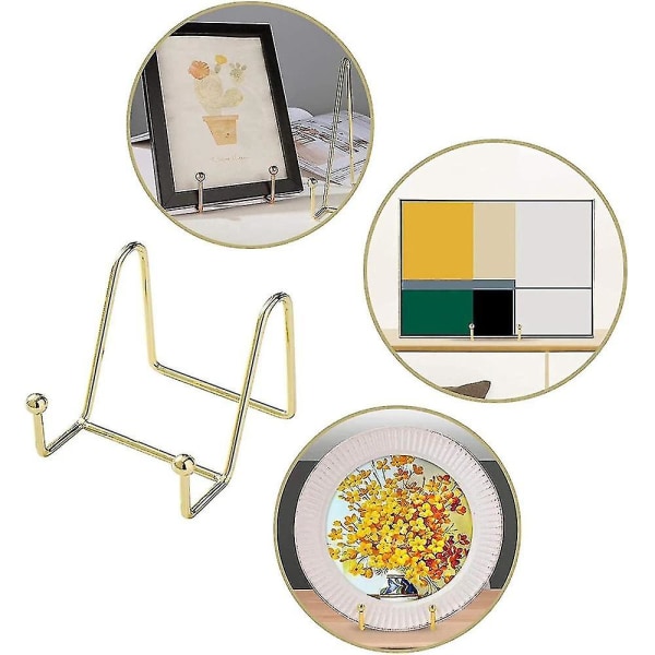 3-pakkauslevyteline näytölle Kultainen rautateline lautastelineen näyttöteline metallirunkopidike Ph.