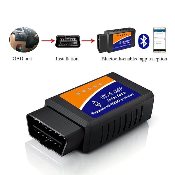 ELM327 Bluetooth OBD2-skanner, bildiagnostisk kodeskanner for Android og iOS, støtter alle OBDII-protokoller