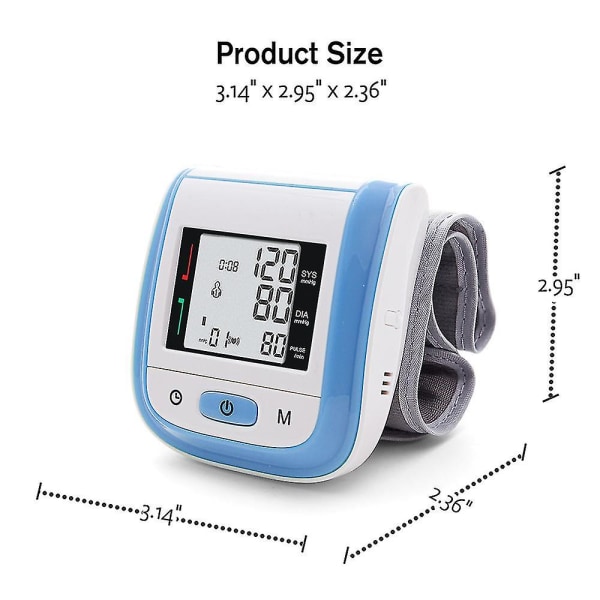 Medicinsk Digital Wrist Blodtrycksmätare Pr Pulsmätning Pulsmätning Sfygmomanometer206