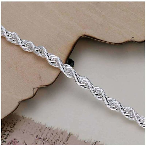 925 Sterling Sølv Twist Tau Armbånd, Gave Til Høytider