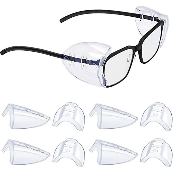 Wabjtam 4 par glasögon sidoskydd för glasögon, sidoskydd för receptbelagda glasögon