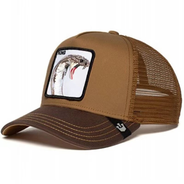 Brodert Mesh-caps med dyreprint - Snapback - Khaki Slange