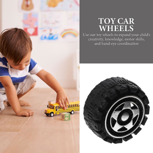 50 stk Legetøjshjul Legetøjsbilhjul Udskiftning af bilhjul Gør-det-selv-bil Saml hjul Legetøj til børn