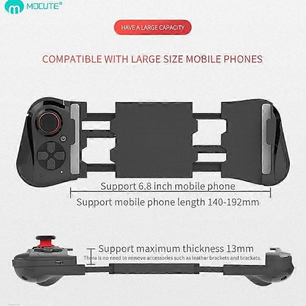 Spelkontroll för iPhone Android Mobiltelefon Bluetooth-kontroll Trigger Pubg Mobile Joystick Gaming Smartphone Mando Game Pad (Svart)