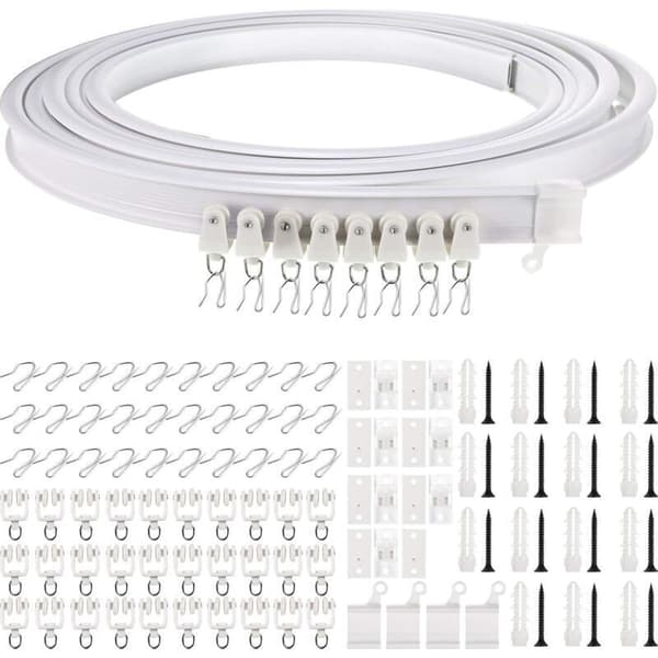 5M Vikbar PVC+Stål Gardinskena