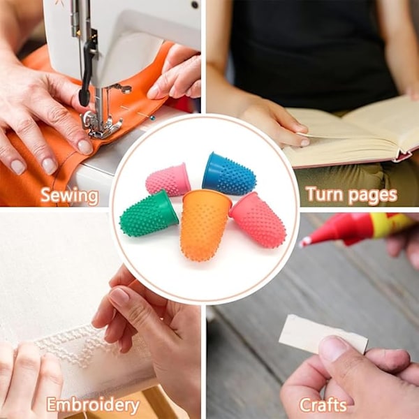 10-pak gummifingerbeskyttere, silikone fingerspidser, gummifingerbeskyttere, silikone fingerpuder til sortering, tælling, skrivning (5 farver, 5 størrelser)