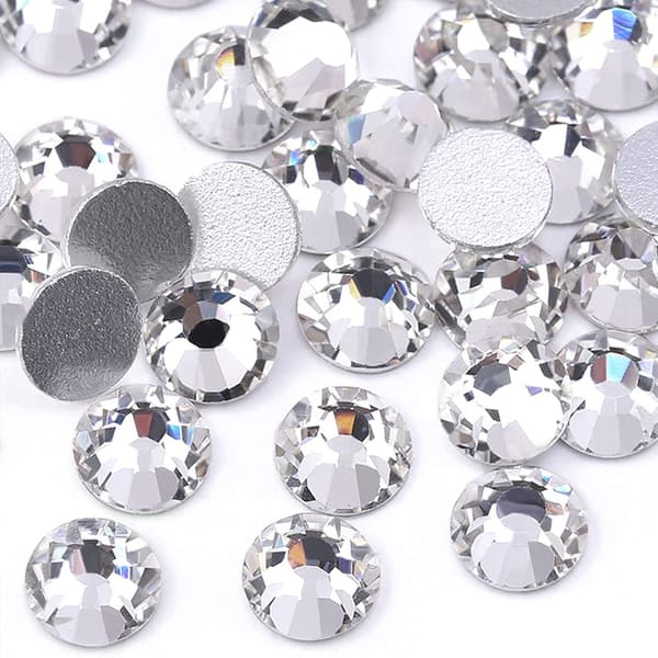 Flatback Rhinestones Nagelkonst, Vit