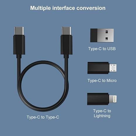 Multifunktionellt laddningsset | Lightning till USB-C-adapter, Micro USB-kabel, bärbart fodral med SIM-utmatningsstift