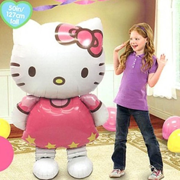 Stor ballong for fest, 46 tommer/116 cm, tredimensjonal Kitty-ballong i aluminiumsfolie, bursdagsfest, festdekorasjon, 1 stk, jul