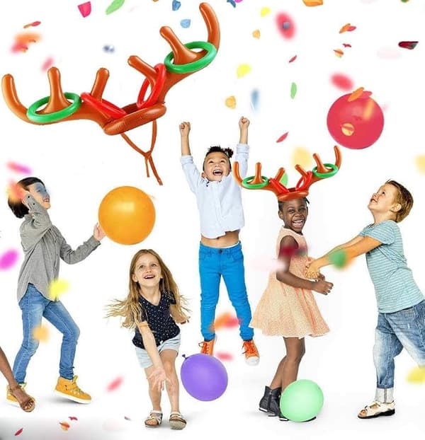 Julefest Kastespil Oppustelig Rensdyr Gevirhat med Ringe