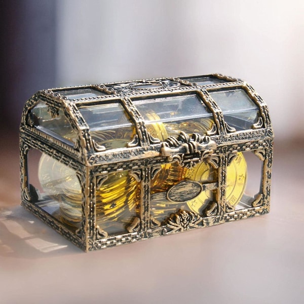 5st Skattkistor, Transparent Pirate Treasure Case, Gemstone Crystal Förvaringslåda Strassbehållare Leksaker För Barn Flick Pojke, Bröstlåda För Pi