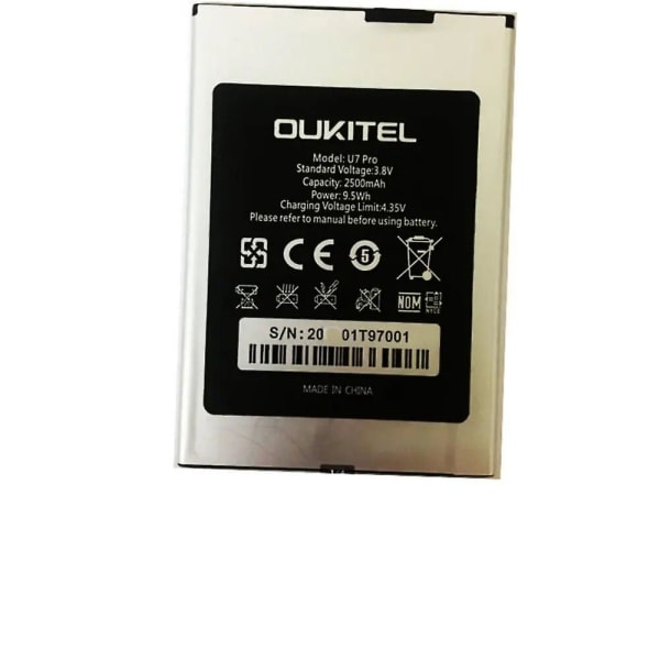 Kompatibel med Oukitel U7 Pro batteri 2500mah 9,5wh 3,8v Kompatibel med Oukitel mobiltelefon batterier