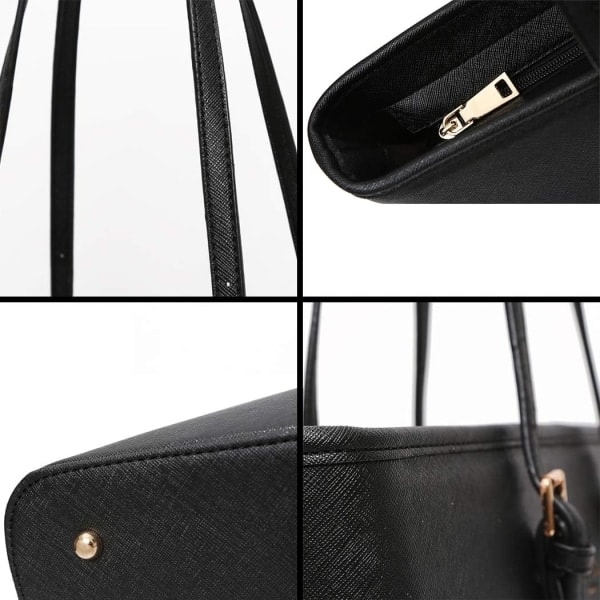dame håndtasker, sorte tasker, store tasker, dame skuldertasker, elegante tasker, justerbare tasker med lynlås