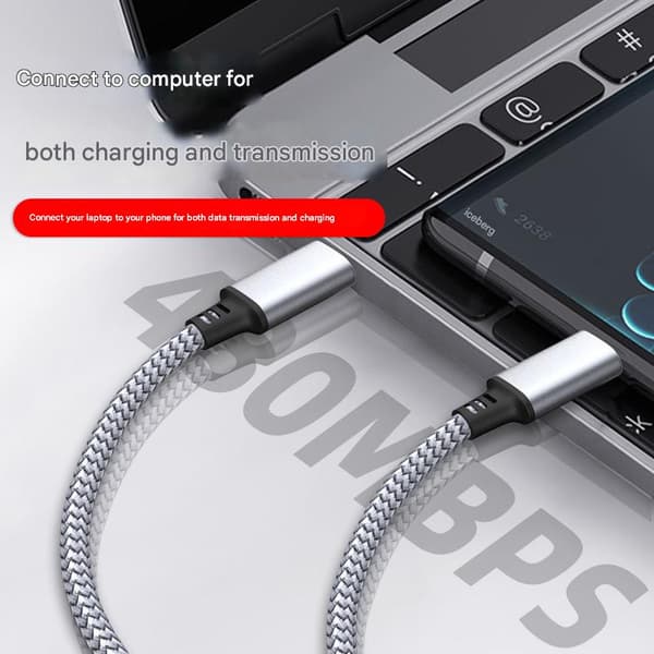 Dual Type-c PD 60W hurtigopladningsdatakabel til Samsung, Apple og bærbare computere 3M