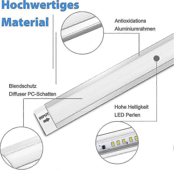 LED underskabslys, LED køkkenbordslampe med berøringskontrol og 33_s