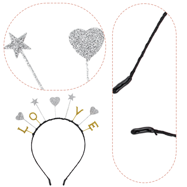 Glitter Hårbøyler Søte Måne Stjerne Hjerte Hårbøyle Hodeplagg Bursdagsfest Krone Tiara Hodeplagg, shape2
