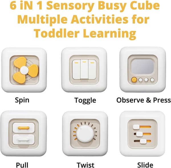 Busy Cube Sensorisk Leksak för Bebisar 6M+, 1 ST