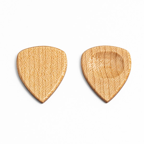 Spårade träplektrum för elgitarr, akustisk gitarr eller basgitarr, E