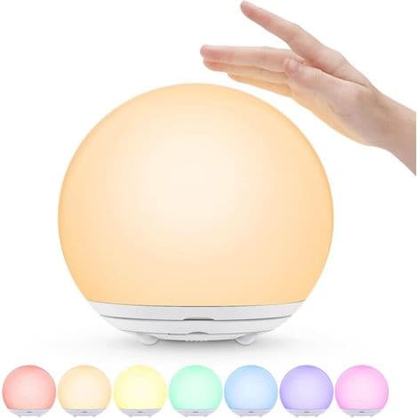 USB Genopladelig Børne Touch Natlampe 7 Farver Timer Dæmpbar Varm Lampe