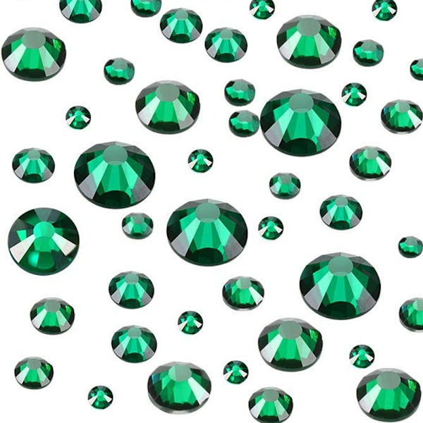 Flat Backs Rhinestones Nail Arts, mörkgrön