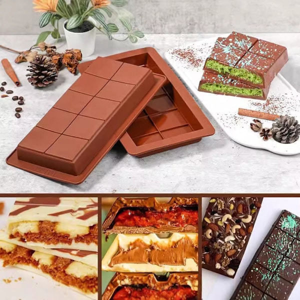 10-gitter fuld-side vaffel chokolade silikoneform DIY bage kage dekoration kiks isbakke