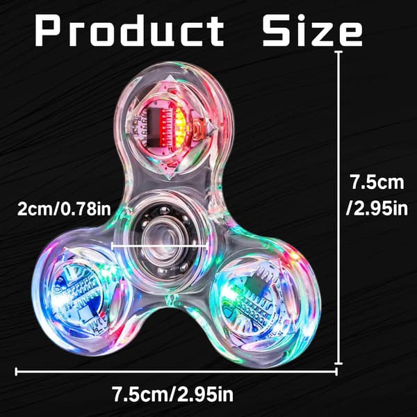 Kristalli-LED-valofidget-lelu, valaistut fidget-lelut