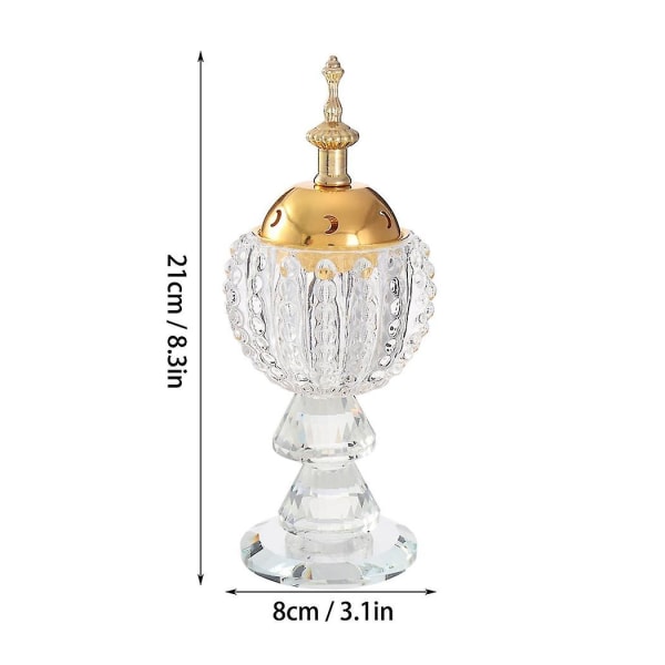 2x 8.3in Arabian Incense Burner Bakhoor Metal Eid Traditional Mabkhara Home Decor Crystal Incense B