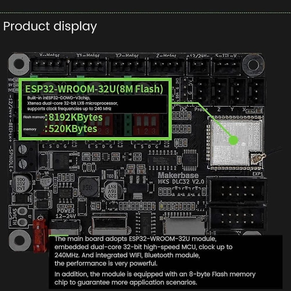32 Bit ESP32 WIFI Desktop Controller Hovedkort - DIY graveringsmaskinkontrollkort