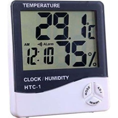 Vit LCD Inomhus- och Utomhus Digital Termo-Hygrometer Väderstation