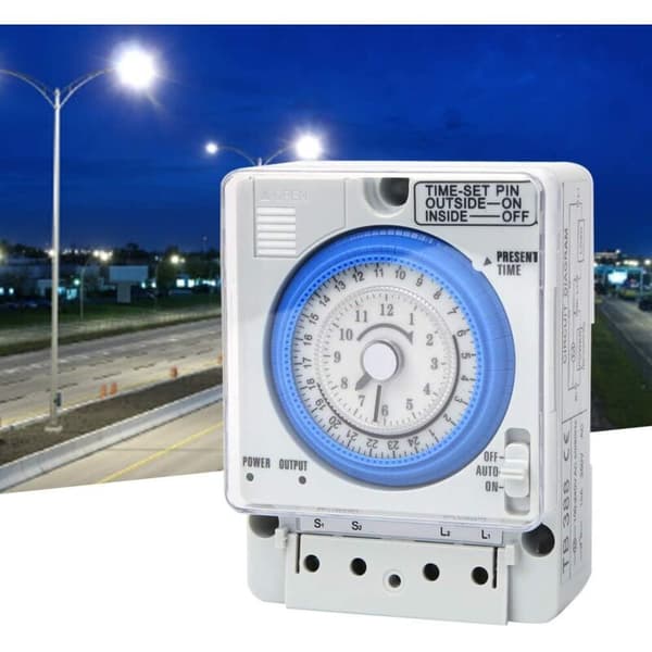 AC220V 10A Mekanisk Timerkontakt – 15 Minutter til 24 Timers Programmering – Manuel/Automatisk Styring – Til Belysning og Udstyr