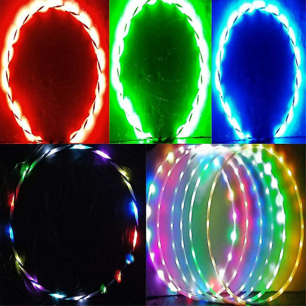 90 cm Led-bøyle, fargerik strobing og skiftende bøyle Light Up Led-dansebøyler Kompatibel med K, led lys lysende hula bøyle, lysende leketøy, fargerik D