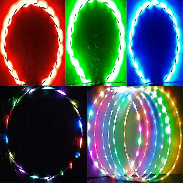 90cm LED Hula Hoop, Farverigt Strobelys og Skiftende Hula Hoop Lysende LED Dansehulahopring Kompatibel Med K, LED Lysende Hula Hoop, Lysende Legetøj, Farverigt D