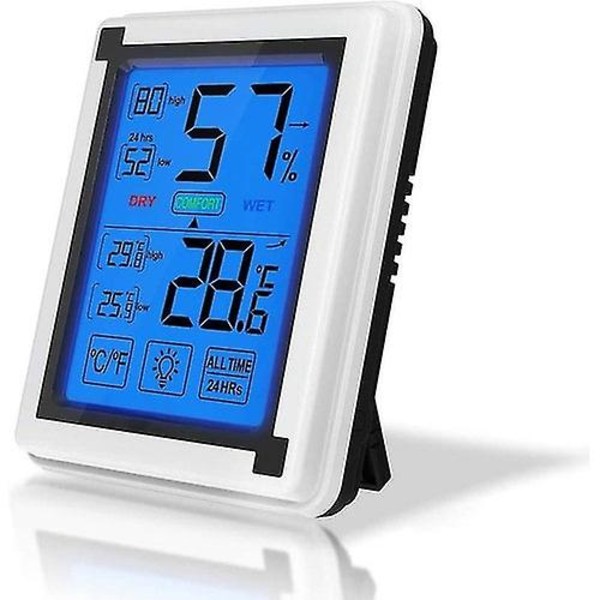 Trådløs LCD/digital innendørs/utendørs termometer, klokke, temperaturmåler