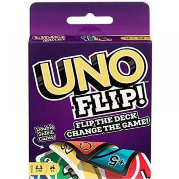Uno Flip, klassisk farve- og talmatchende kortspil, kan tilpasses og slettes Wild, specielle actionkort inkluderet, gave til børn 7+