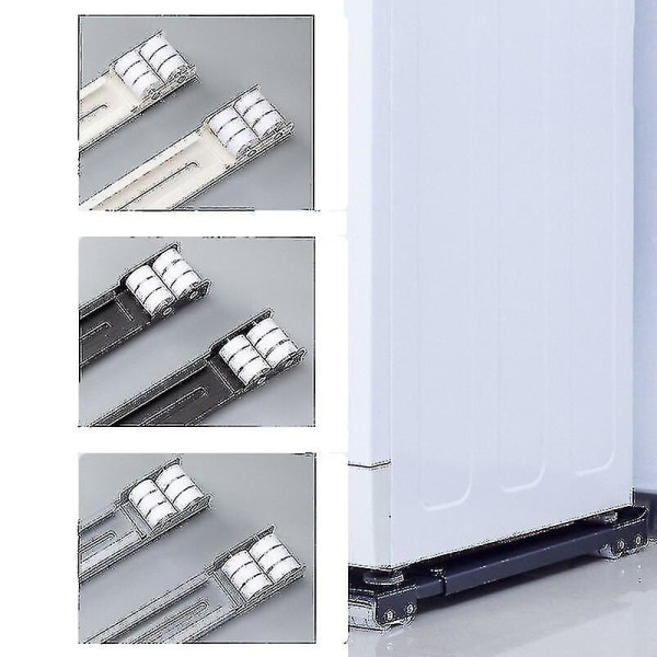 2 kpl pesukonetelineen liikkuvan työkalun jääkaapin jalusta liikkuva rullateline jääkaapin jalustan pyörä (väri: valkoinen)371
