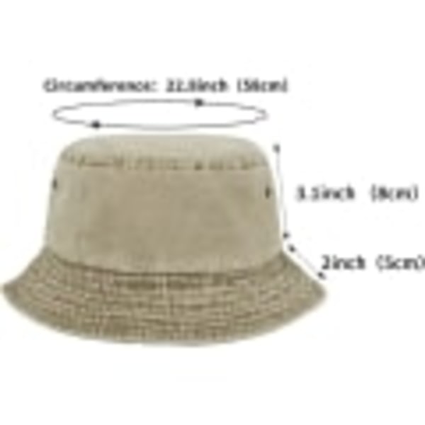 3 Topper Vasket Bomull Bøttehatt Sammenleggbar Sommer Utendørs Hatt Reise Strand Solhatt Ensfarget Unisex