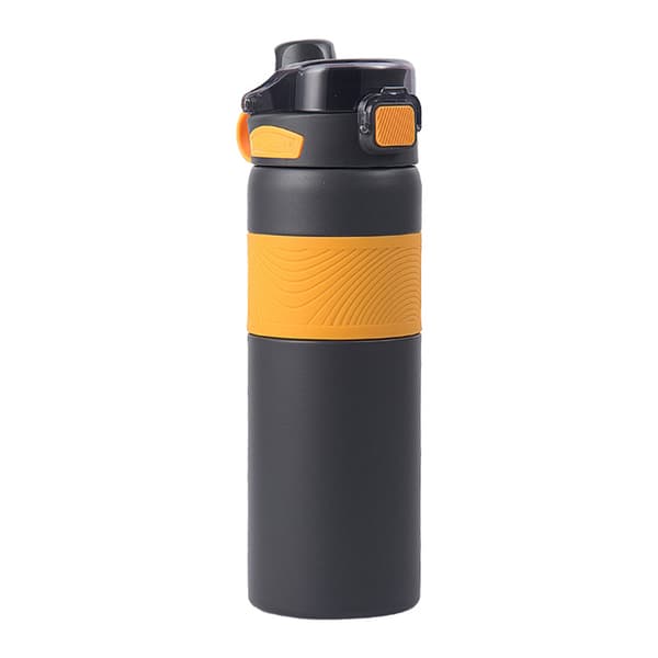 2-i-1 Termokande, Rustfrit Stål Interiør, 800ml, Sugerørsstil, Sort
