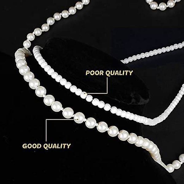 1920-talet Faux Pearls Necklace Vintage Costume Long Flapper Pearls Accessoarer Vit