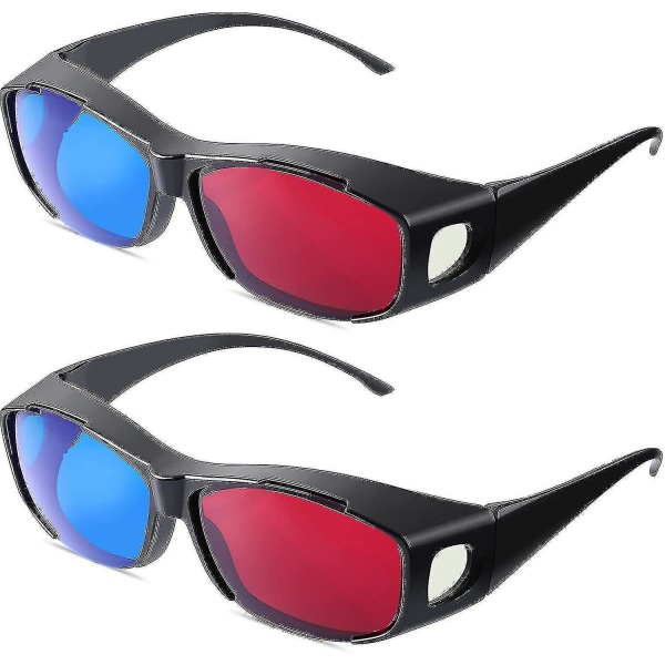 2 st 3d filmspelsglasögon 3d röda blå glasögon 3d stil glasögon för 3d filmer Spel, 3d visningsglasögon, lätt enkelt