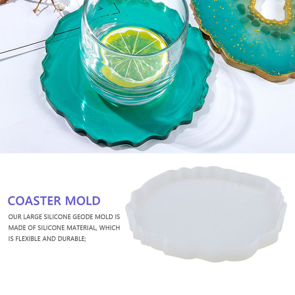 6 stk. Resin Coaster Mold Silikon Geode Mold Uregelmessig Bølgeform Mold Diy Epoxy Tray Mold Coaste