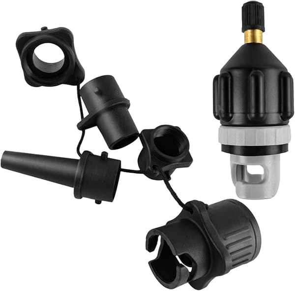 SUP luftventiladapter sæt 4 multi-dyser oppustningsstik til paddleboard kajak oppustelig båd svømmering