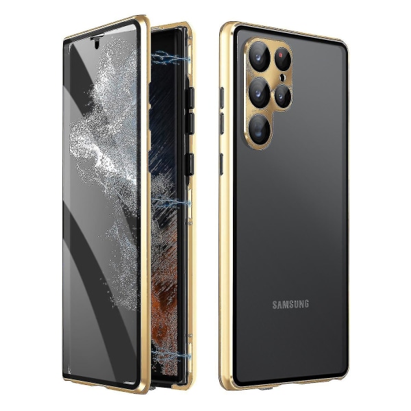 Anti-peep case Samsung Galaxy S23 Ultra/s23 Plus/s23, kaksipuolinen kirkas karkaistu lasi cover