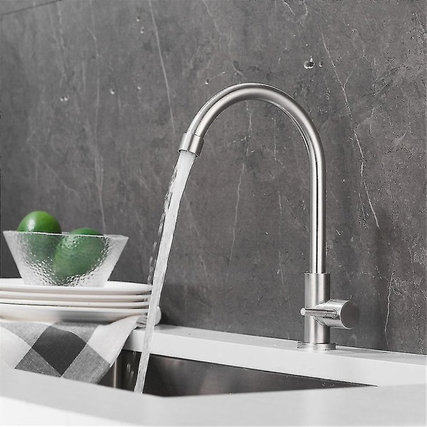 Stainless Steel Faucet Single Cold Water Faucet Bathroom Vertical Faucet Kitchen Water Faucet