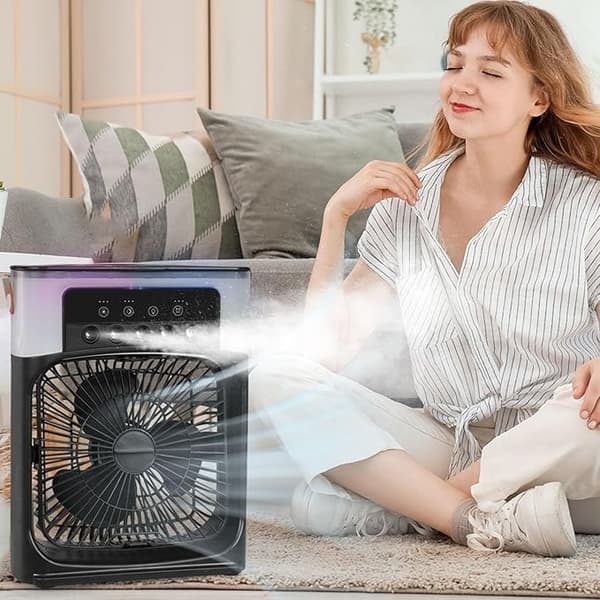 5-dyse sprayventilator — Befugtende luftkøler til hjemmet, kontoret og studenterkollegier