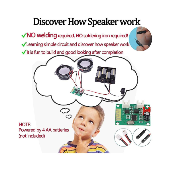 DIY Bluetooth Speaker Box Kit Elektronisk lydforsterker bygger din egen bærbare treveske Bluetoo