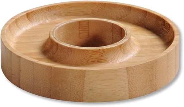 Äggkoppar, set om 4, Material: Bambu, Mått: Diameter 10 cm, Höjd: 2 cm, Färg: Brun