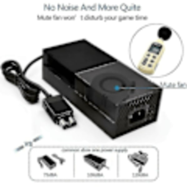Xbox One Strømadapter, [Oppgradert Versjon] Xbox AC Adapter Erstatningslader Strømforsyning for Microsoft Xbox One, Spenning 100-240V