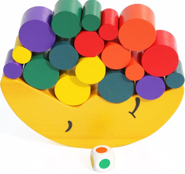 Trä Månbalansspel, Stapelklossar Leksak för Barn