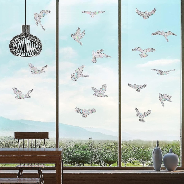 Antikollision Fönstervarning Fågelklistermärken Silhuetter Glasdörrskydd och rädda fåglar, Transparent (20 silhuetter),